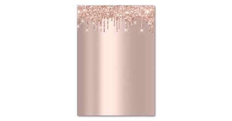 Pink Rose Gold Drips Spark Blush Simply Table Number Zazzle