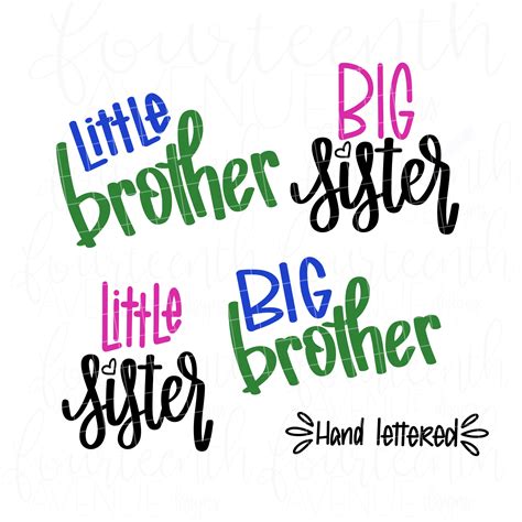 big sister little brother big brother little sister svg sibling svg set brother sister bundle