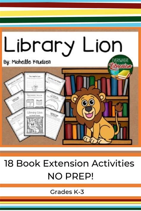 Library Lion By Knudsen 18 Book Extension Activities No Prep