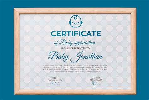 Baby Certificate Customizable Psd Design Template Room