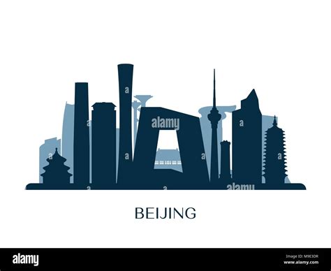 Beijing Skyline Monochrome Silhouette Vector Illustration Stock Vector Image And Art Alamy