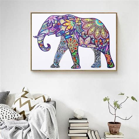 Huacan Special Shaped Diamond Painting Cross Stitch Elephant Animal