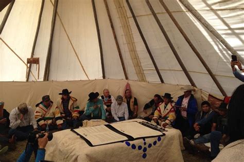Tribal Leaders Prior To The Buffalo Restoration Treaty Signing On Sept