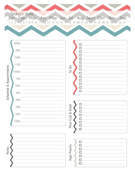 Printable Daily Planner Template Word Free Printable Templates