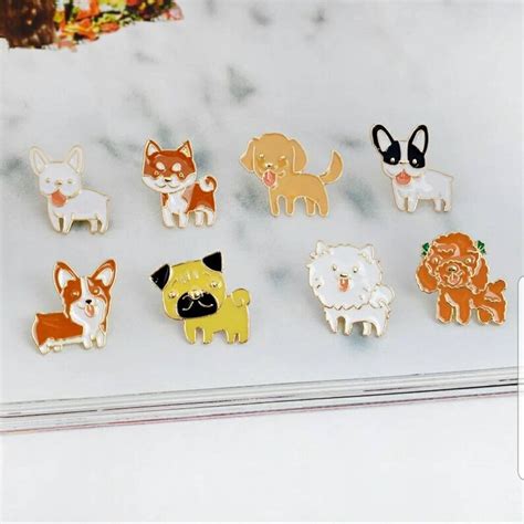 Dog Enamel Pin Personalised Pin Badge T Dog Badge Dog Etsy Uk