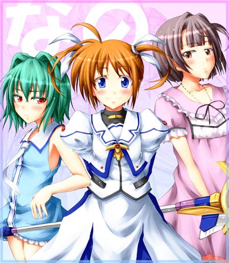 Takamachi Nanoha Raising Heart Shizuku And Haruue Erii Lyrical