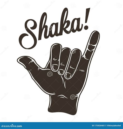 Hand That Shows Surfer Hawaii Gesture Shaka Stock Vector Illustration