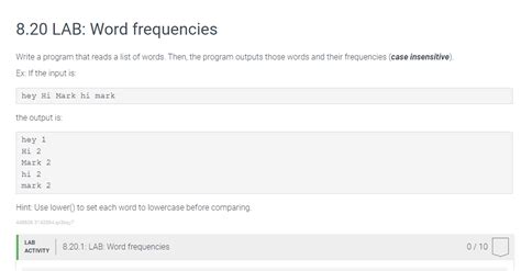 Solved Lab Word Frequencies Write A Program That Reads Chegg Com