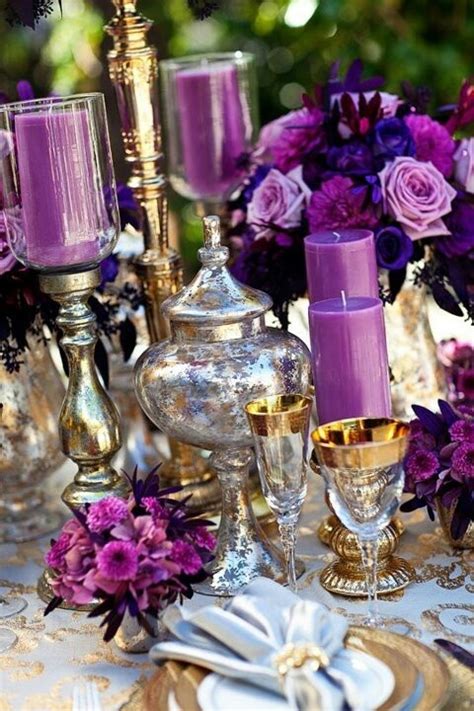 27 Best Images About Purple And Gold Table Settings On