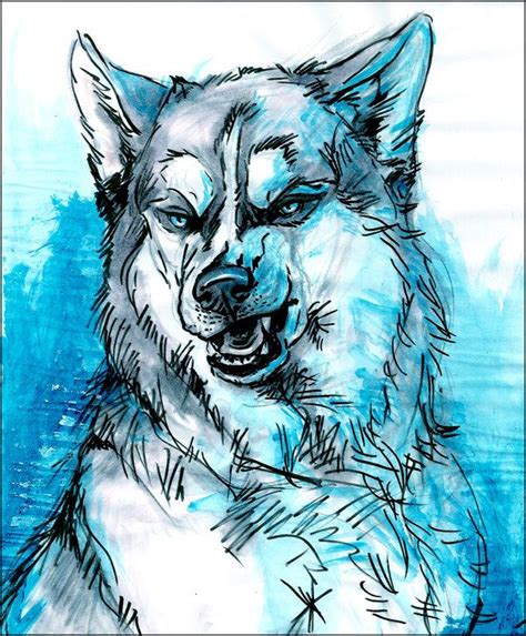 Ice Eyes By Newfka On Deviantart Art Wolf Wolves Animal Sketches