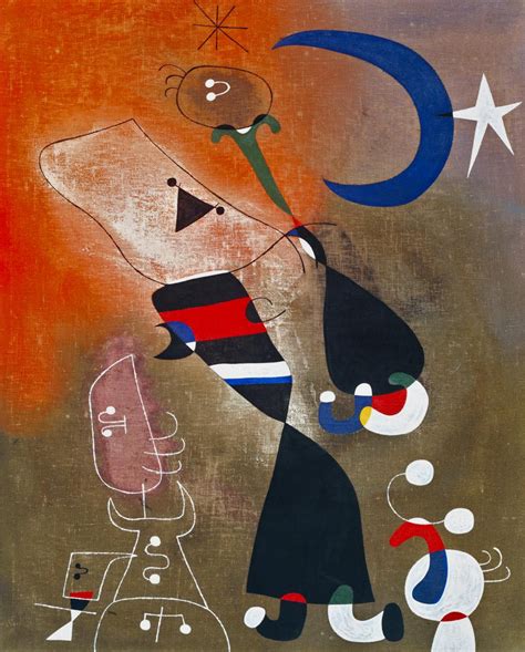 Artistjoan Miró 18931983 Original Titlefemmes Oiseau Au Clair De Lune