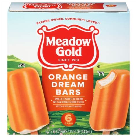 Meadow Gold Orange Dream Ice Cream Bars 6 Ct Qfc