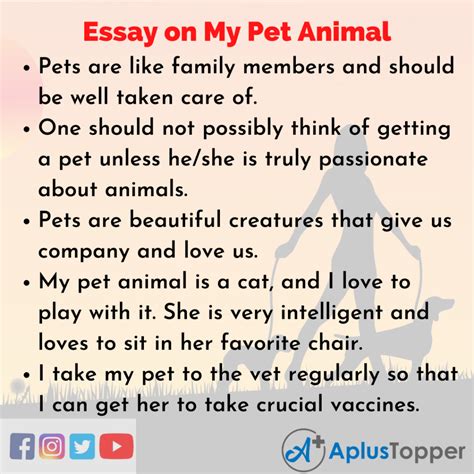 Essay On My Pet Animal My Pet Animal Essay For Students And Children