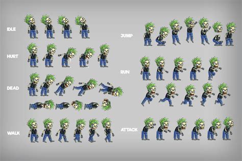 2d Game Zombie Character Free Sprite 4