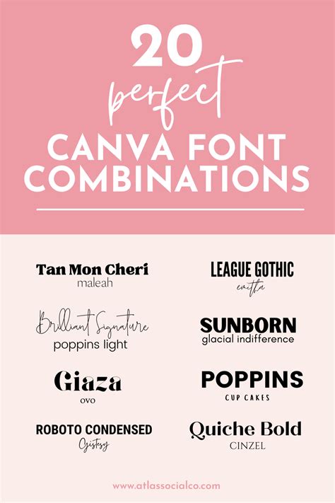 20 Aesthetic Canva Font Combinations Font Combinations Aesthetic