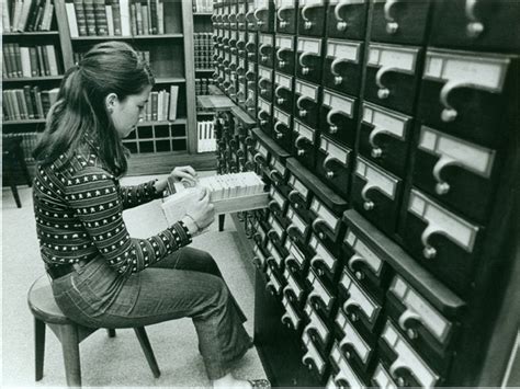 Student Using The Card Catalog 1971 By The Mary Helen Cochran