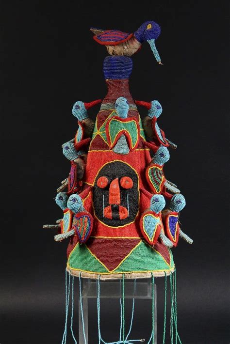 African Beaded Headdress Ceremonial Headdress Yoruba Lot 337