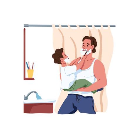 Son And Dad Shaving Illustrations Royalty Free Vector Graphics And Clip