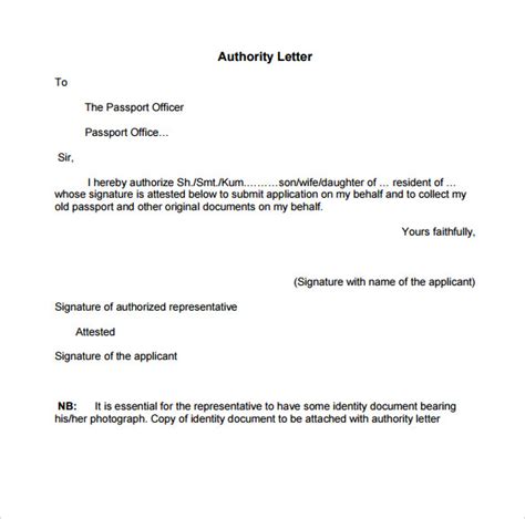 A simple authorization letter is used to give someone else the authority to carry out a responsibility on your. FREE 11+ Passport Authorization Letter Templates in MS ...
