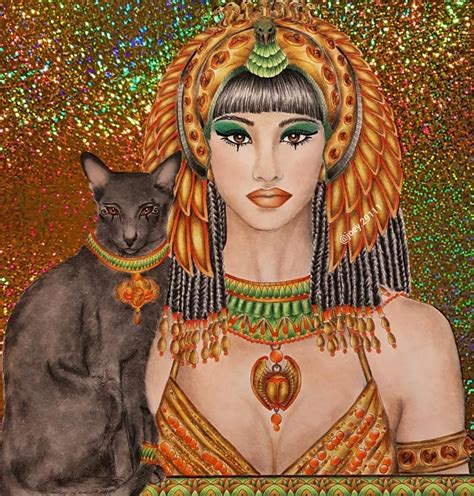Bast Egyptian Cat Goddess Art Deco Bohemian 11×14 Print Pagan Etsy Artofit