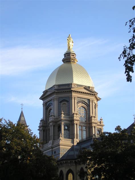 The Main Buildings Golden Dome University Of Notre Dame