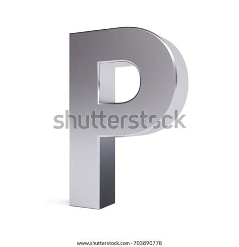 Metal Letter P Collection 3d Image Stock Illustration 703890778
