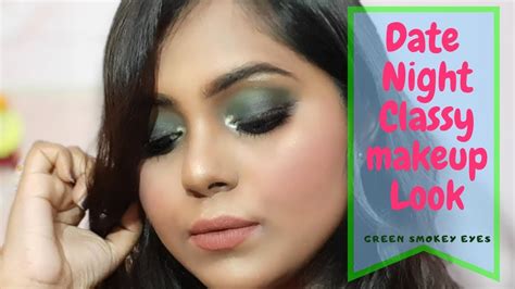 Date Night Classy Makeup Look Indian Version Green Matte Smokey Eyes