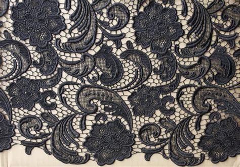 black lace fabric guipure lace fabric with retro floral etsy
