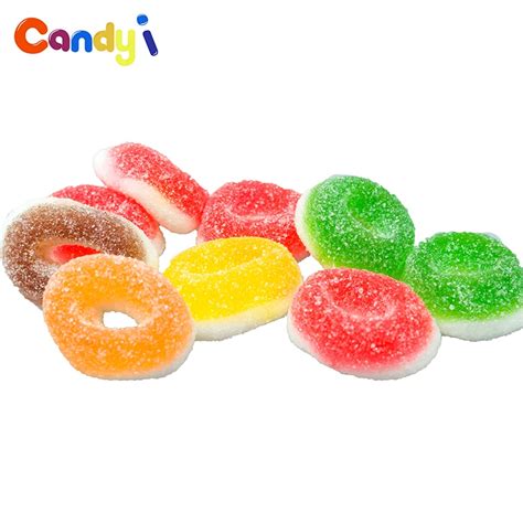 China Supplier Sweet Sugar Coated Chews Gummy Circle Shape Jelly Candy