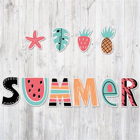 Printable Summer Banner Summer Garland Fruits Banner Summer Etsy