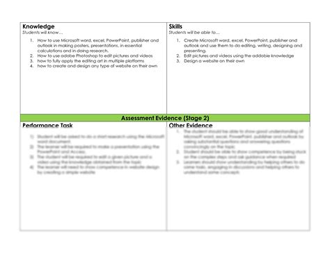 Solution Backwards Design Planning Template 1 Studypool