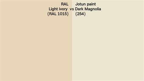 Ral Light Ivory Ral Vs Jotun Paint Dark Magnolia Side By