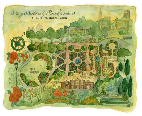 Measure your vegetable garden and draw a garden map to scale 1″ representing 1′ in the garden. quite a beautiful map of atlanta botanical garden | Atlanta botanical garden, Botanical ...