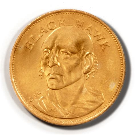 1971 Franklin Mint Husky Oil Co Rugged American Medal Of Black Hawk