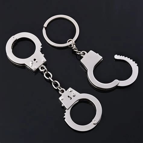Metal Key Chains Handcuffs Model Small Keychain Creative Pendant Key