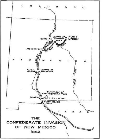 New Mexico Campaign Map 1862 Historical Association Civil War War