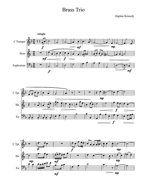 Brass Trio Sheet Music For Trumpet Other Solo Download And Print In