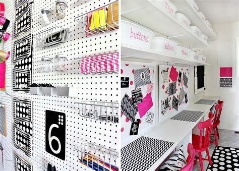 The Interior Of A Store With Pink And Black Decor