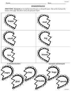 Free downloadable pdf worksheets for teachers reported speech worksheet / answers. Free synonym and antonym memory game for younger grades (Kindergarten, 1st, 2nd) | Teaching ...
