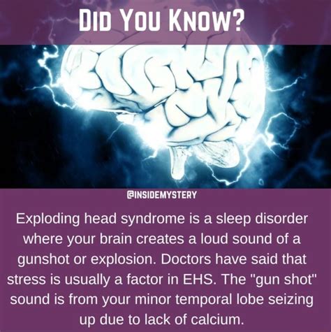 Did You Know Binsidemystery Exploding Head Syndrome Is A Sleep