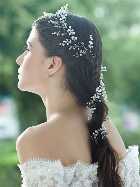 Yean Bride Wedding Headband Rhinestones Silver Bridal Hair Vine Baby