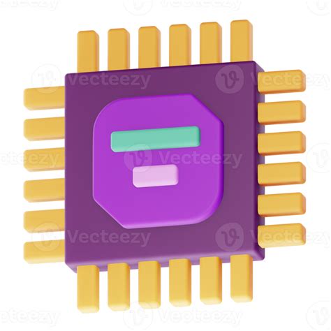 3d Render Processor Icon 17053189 Png