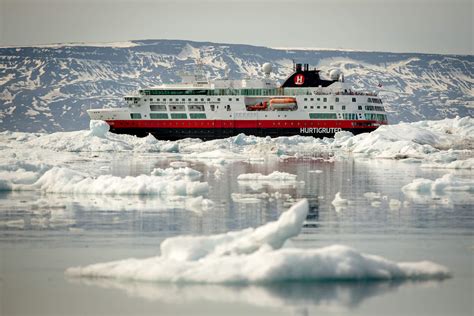 Ms Fram Going Through Ice From The Ilulissat Ice Fjord In Greenland By