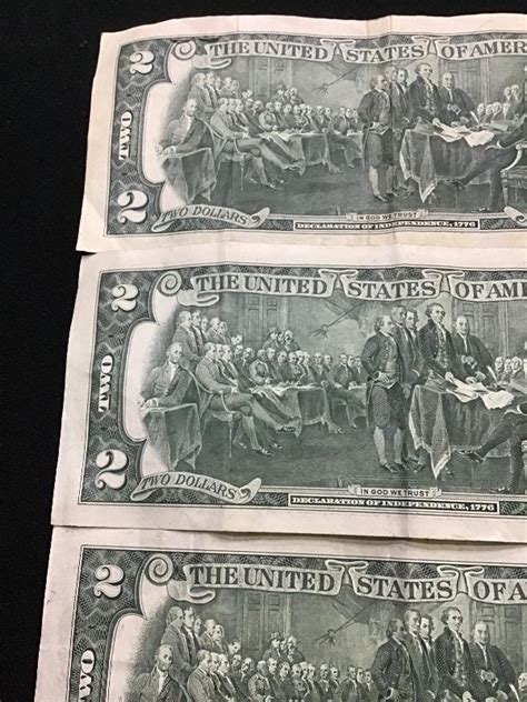 Lot Of 4 1976 Bicentennial 2 Two Dollar Bills Circulated
