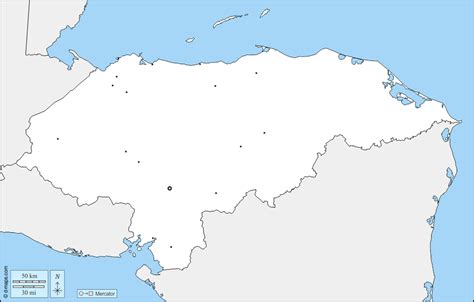 Honduras Free Map Free Blank Map Free Outline Map Free Base Map Boundaries Main Cities