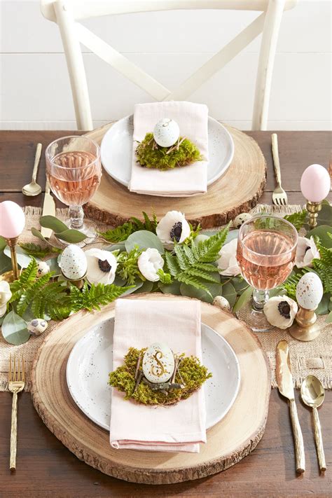 Easter Table Setting Easter Table Setting With Bowls Of Easter Eggs