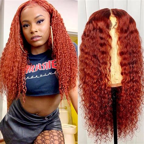 Ombre Wigs Ginger Color Lace Human Hair Wigs 13x4 Frontal Wigs Lace