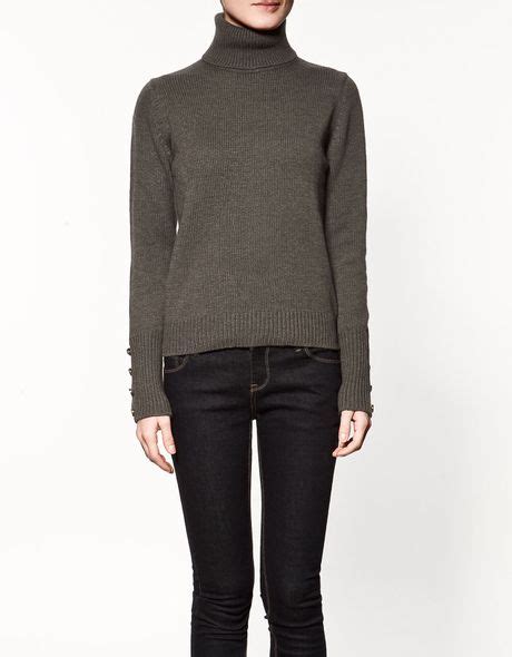 Zara Turtleneck Sweater In Gray Grey Lyst