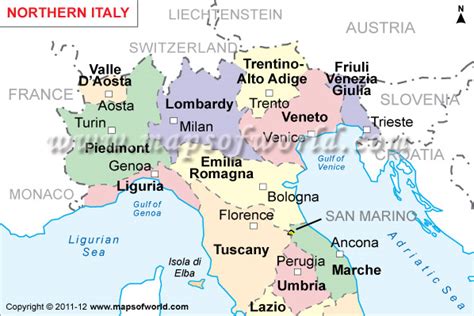 Map Of Northern Italy Northern Italy Map Maps Of World