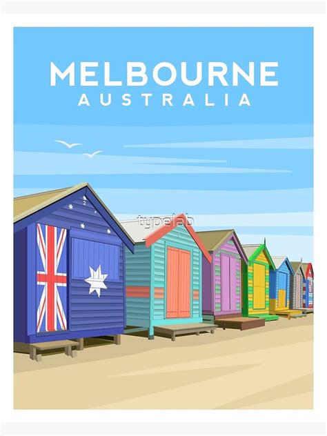 Melbourne Australia Brighton Beach Huts Poster For Sale By Typelab